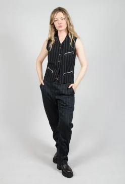 Pietra Trousers in Black Stripe