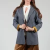 Pinstripe Blazer in Jeans