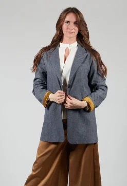 Pinstripe Blazer in Jeans
