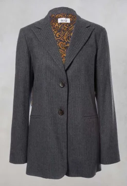 Pinstripe Blazer in Jeans