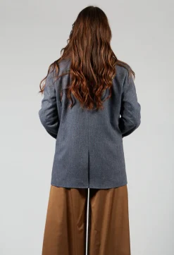 Pinstripe Blazer in Jeans