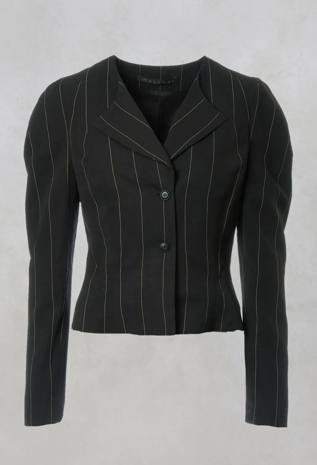 Pinstripe Blazer in Nero
