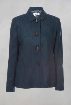 Pinstripe Jacket in Ocean Green
