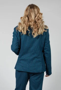 Pinstripe Jacket in Ocean Green