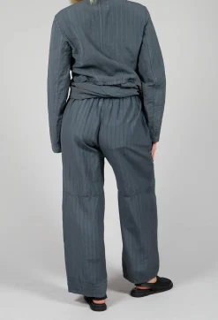 Pinstripe Patch Trousers in Grey