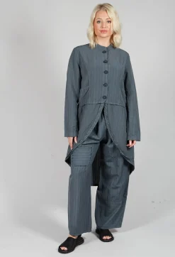 Pinstripe Patch Trousers in Grey