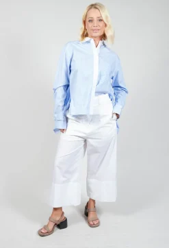 Pinstripe Shirt Ragno in Celeste