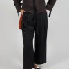 Pinstripe Trousers in Black
