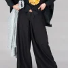 Pinstripe Trousers in Black