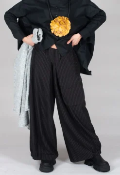 Pinstripe Trousers in Black