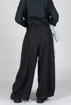 Pinstripe Trousers in Black