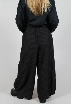 Pinstripe Trousers in Black