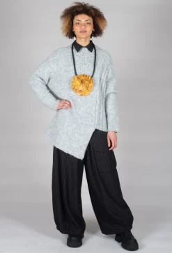 Pinstripe Trousers in Black