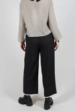 Pinstripe Trousers in Black