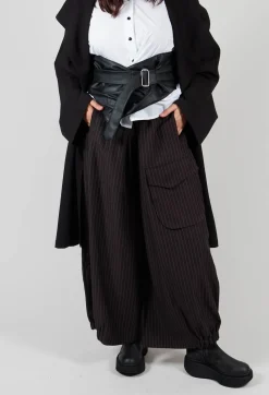 Pinstripe Trousers in Black