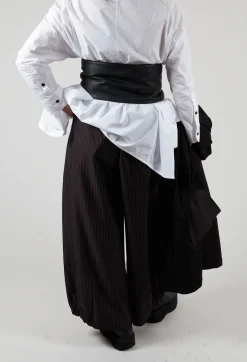 Pinstripe Trousers in Black