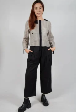 Pinstripe Trousers in Black