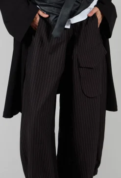 Pinstripe Trousers in Black