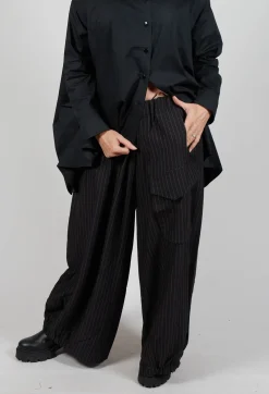 Pinstripe Trousers in Black