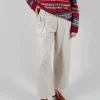 Pinstripe Trousers in Milk