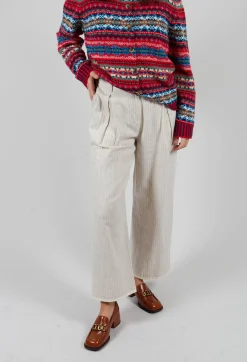 Pinstripe Trousers in Milk