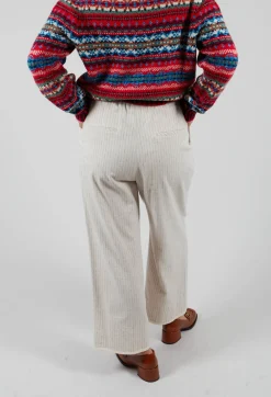 Pinstripe Trousers in Milk