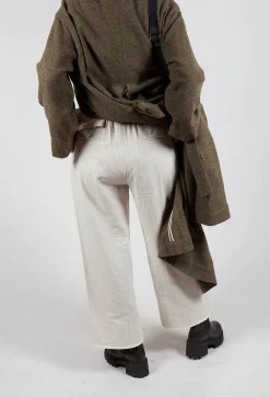 Pinstripe Trousers in Milk