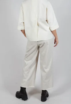 Pinstripe Trousers in Milk