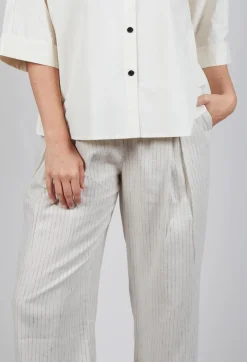 Pinstripe Trousers in Milk