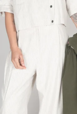 Pinstripe Trousers in Milk