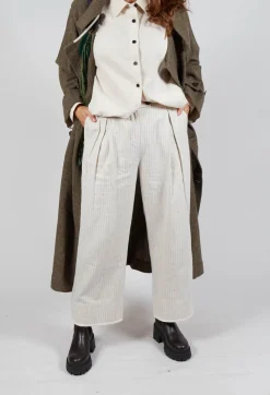 Pinstripe Trousers in Milk
