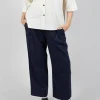 Pinstripe Trousers in Navy
