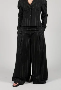 Pinstripe Trousers in Nero