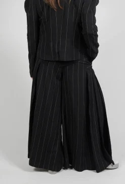 Pinstripe Trousers in Nero