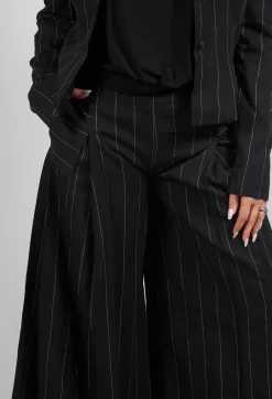 Pinstripe Trousers in Nero