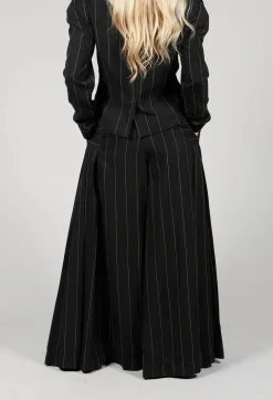 Pinstripe Trousers in Nero