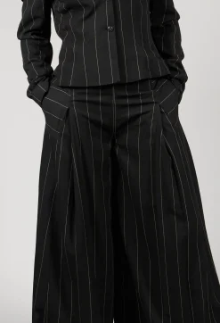Pinstripe Trousers in Nero
