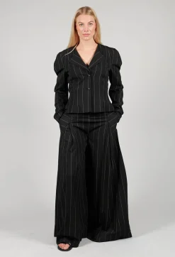 Pinstripe Trousers in Nero