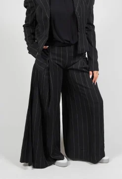 Pinstripe Trousers in Nero