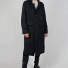 Pinstriped Pea Coat in Original Grey