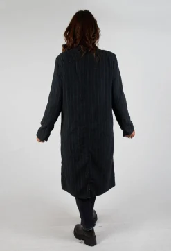 Pinstriped Pea Coat in Original Grey