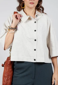 Pinstriped Shirt in Cream