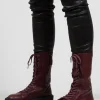 Platform Lace Up Shoes in Merlot