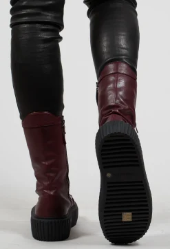 Platform Lace Up Shoes in Merlot