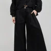 Pleat Front Trousers in Gabardina di Cotone Nero