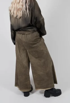 Pleat Front Trousers in Gabardina di Cotone Green Tuscany