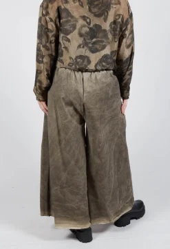 Pleat Front Trousers in Gabardina di Cotone Green Tuscany