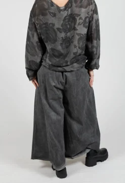Pleat Front Trousers in Gabardina di Cotone Grey Storm