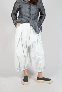 Pleat Front Trousers in Starwhite Brush