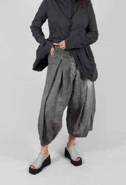 Pleat Linen Trousers in Asteroid Pigment